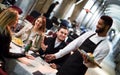 Black waiter serving table on the terrace Royalty Free Stock Photo