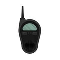Black walkie talkie with rounded edges. Vector illustration.