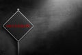 black wall background recession warning board Royalty Free Stock Photo