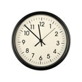 Black wall clock face isolated on white Royalty Free Stock Photo