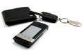 Black wallet car key mobile phone 1 Royalty Free Stock Photo