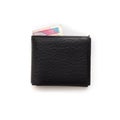 Black wallet full of money Royalty Free Stock Photo