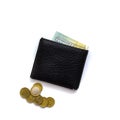 Black wallet full of money Royalty Free Stock Photo