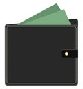 Black wallet, icon