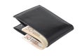 black wallet with money, 50 euro bills, close-up Royalty Free Stock Photo