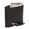 Black wallet with the pack of dollars Royalty Free Stock Photo