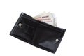 Black wallet with Russian rubles isolated on a white background Royalty Free Stock Photo