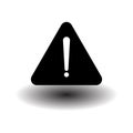 Black warning sign, great design for any purposes. Alert message. Vector illustration. stock image. Royalty Free Stock Photo