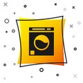 Black Washer icon isolated on white background. Washing machine icon. Clothes washer - laundry machine. Home appliance Royalty Free Stock Photo
