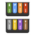 Black waste recycle bin for separate garbage collection vector illustration