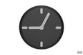 Black watch isolated on white background. 3D Round clock icon. Cartoon minimal style.Time-keeping, measurement of time, and time Royalty Free Stock Photo