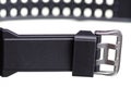 Black watch with rubber bracelet sport macro Royalty Free Stock Photo