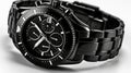 A black watch on a white surface, AI Royalty Free Stock Photo