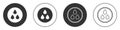 Black Water drop icon isolated on white background. Circle button. Vector Royalty Free Stock Photo