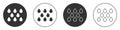 Black Water drop icon isolated on white background. Circle button. Vector Royalty Free Stock Photo