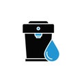 Black Water Filter Dispenser Icon Blue Water Drop image Royalty Free Stock Photo