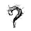 Black Water Splash Question Mark Shape image Royalty Free Stock Photo