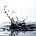 Black water splashes isolated on white background Royalty Free Stock Photo