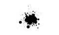 black watercolor brushed splash splatter in grunge graphic style on white background