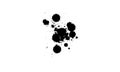 black watercolor brushed splash splatter on white background