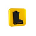 Black Waterproof rubber boot icon isolated on transparent background. Gumboots for rainy weather, fishing, gardening