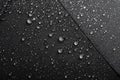 Black waterproof umbrella texture with water droplets