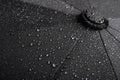 Black waterproof umbrella texture with water droplets