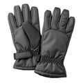 Black Waterproof Winter Gloves with Elasticated Cuffs and Strap pair handwear Royalty Free Stock Photo