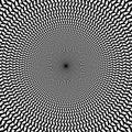 Black waves lines in circle as background. Optical illusion effect