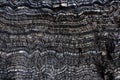 Black wavy layers of rock Royalty Free Stock Photo