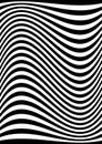 Black wavy stripes banner. Psychedelic Africa zebra lines. Abstract pattern. Texture with wavy stripy curves. Optical art
