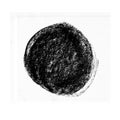 Black wax crayon strokes isolated on white. Hand drawn pastel chalk circle stripes background. kids hand paintin Royalty Free Stock Photo