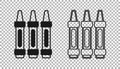 Black Wax crayons for drawing icon isolated on transparent background. Vector Royalty Free Stock Photo
