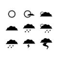 Black weather symbol for banner, general design print and websites.