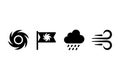 Black Weathers Representing Hurricane Cyclone Flag Rain Cloud and Wind for Weather Forecasting and Design Royalty Free Stock Photo