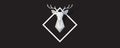 Black Web Banner with Polygonal Deer Head Royalty Free Stock Photo