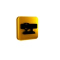 Black Web camera icon isolated on transparent background. Chat camera. Webcam icon. Yellow square button.