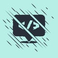 Black Web design and front end development icon isolated on green background. Glitch style. Vector Royalty Free Stock Photo