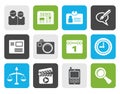 Black web site, computer and business icons Royalty Free Stock Photo