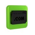 Black Website template icon isolated on transparent background. Internet communication protocol. Green square button.