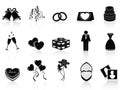 Black wedding icons set Royalty Free Stock Photo