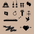 Black wedding icons Royalty Free Stock Photo