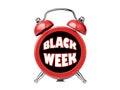 Black week clock alarm reminder isolated