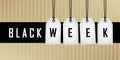 Black week promotion hanging label Royalty Free Stock Photo