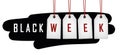 Black week promotion hanging label Royalty Free Stock Photo