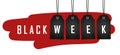Black week promotion hanging label Royalty Free Stock Photo