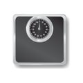 Black weighing machine, scale icon, health and body care Royalty Free Stock Photo