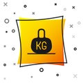 Black Weight icon isolated on white background. Kilogram weight block for weight lifting and scale. Mass symbol. Yellow Royalty Free Stock Photo