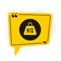 Black Weight icon isolated on white background. Kilogram weight block for weight lifting and scale. Mass symbol. Yellow Royalty Free Stock Photo