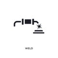 black weld isolated vector icon. simple element illustration from industry concept vector icons. weld editable logo symbol design Royalty Free Stock Photo